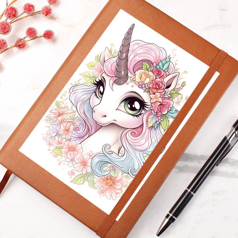 Cute Unicorn 048 - Vegan Leather Journal