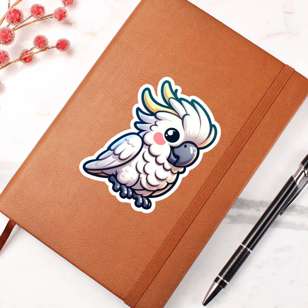 Cute Cockatoo sticker 30 - Vegan Leather Journal