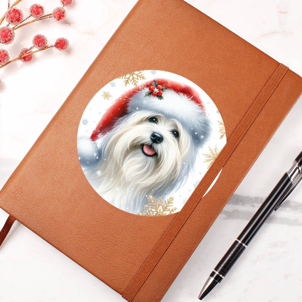 Christmas Dog - Coton De Tulear - Vegan Leather Journal