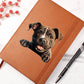 Staffordshire Bull Terrier Peeking - Vegan Leather Journal