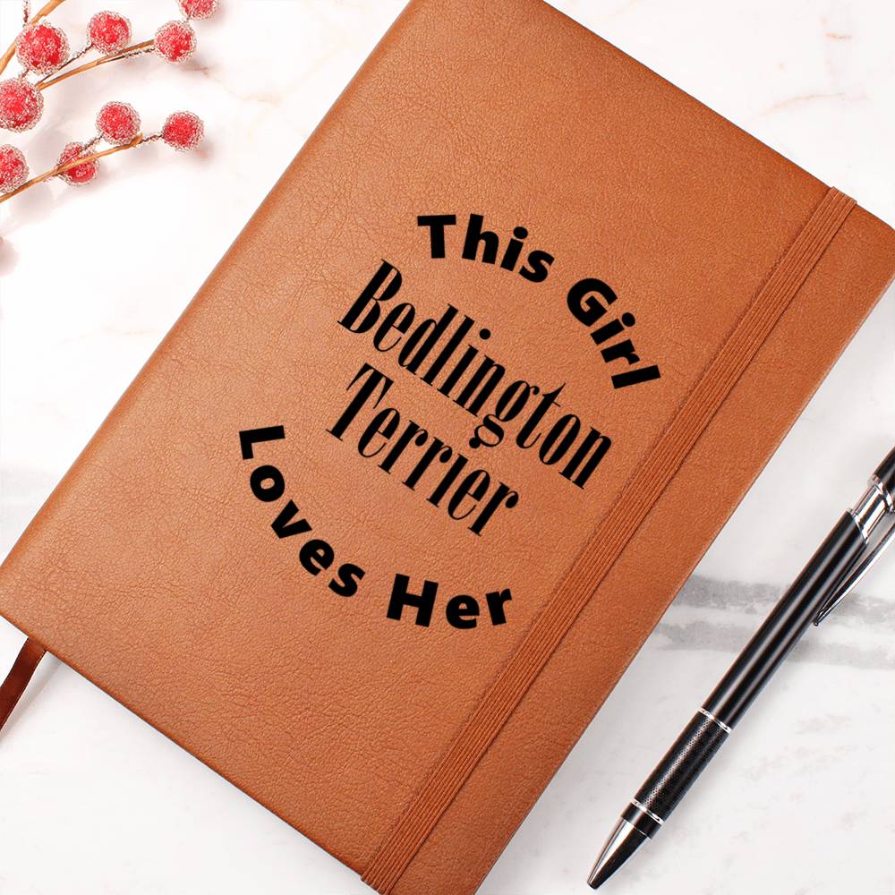 Bedlington Terrier v2 - Vegan Leather Journal