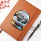 Watercolor Christmas Snow Globe 030 - Vegan Leather Journal