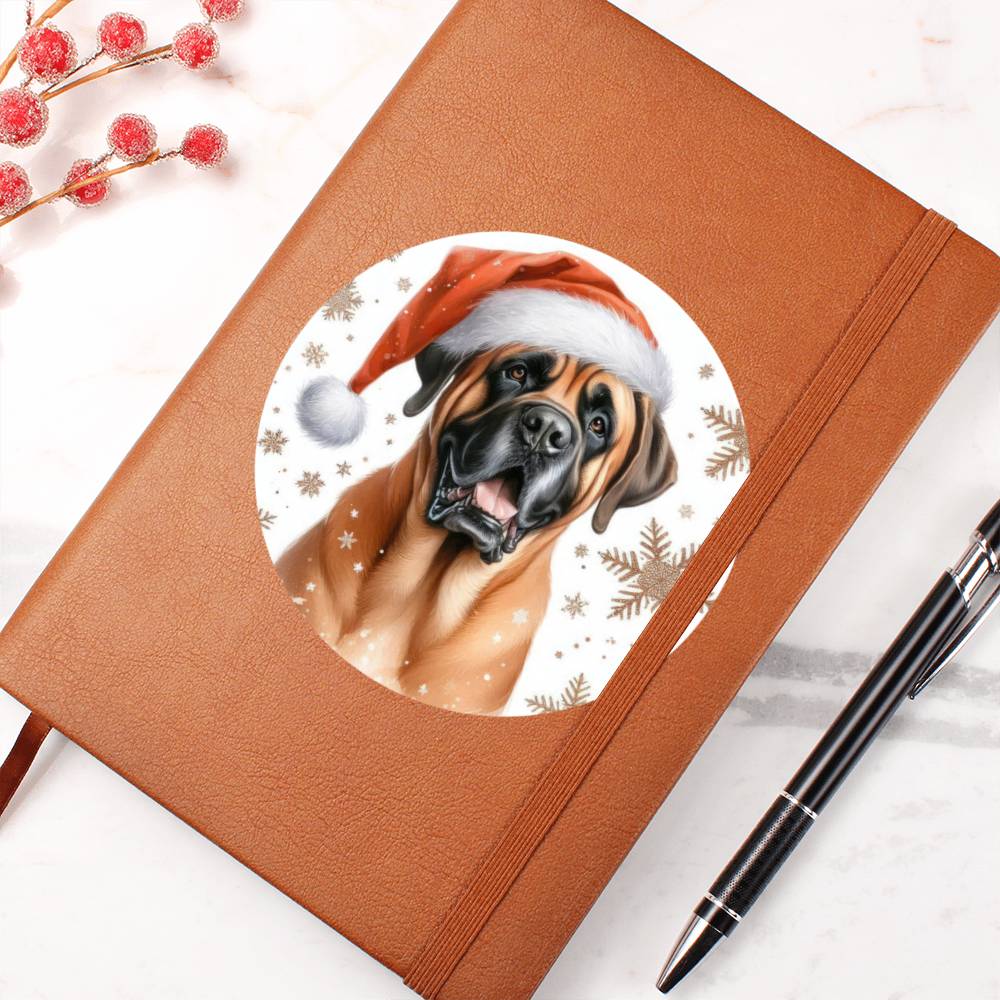 Christmas Dog - Boerboel - Vegan Leather Journal