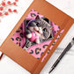 Valentine's Day Cat And Zipper 007 - Vegan Leather Journal
