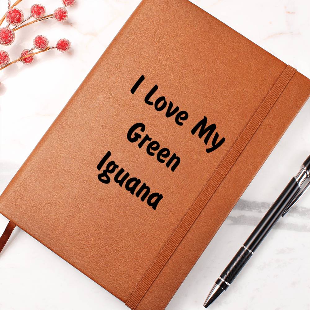 Love My Green Iguana - Vegan Leather Journal