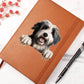 Polish Lowland Sheepdog Peeking - Vegan Leather Journal