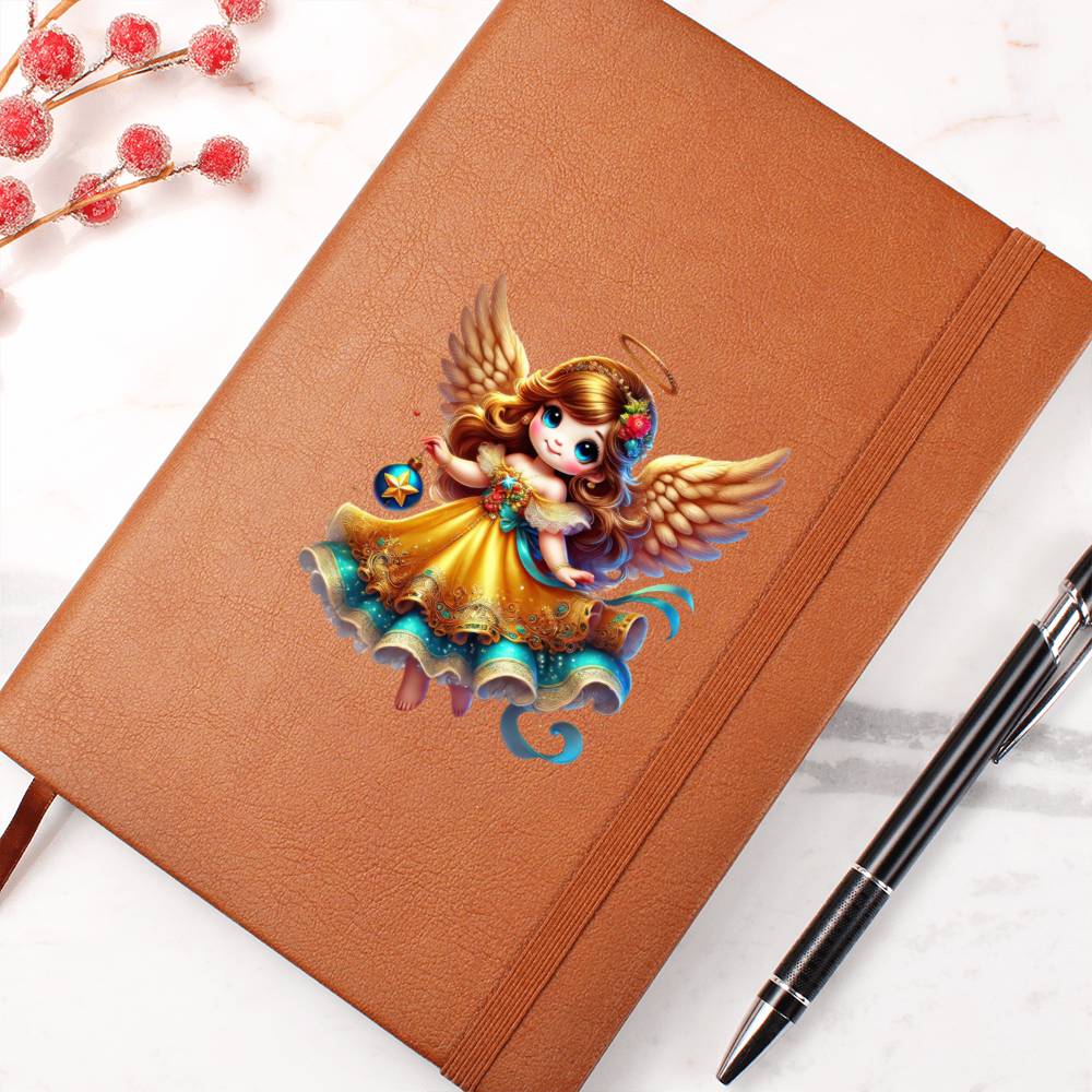 Cute Christmas Angel 023 - Vegan Leather Journal