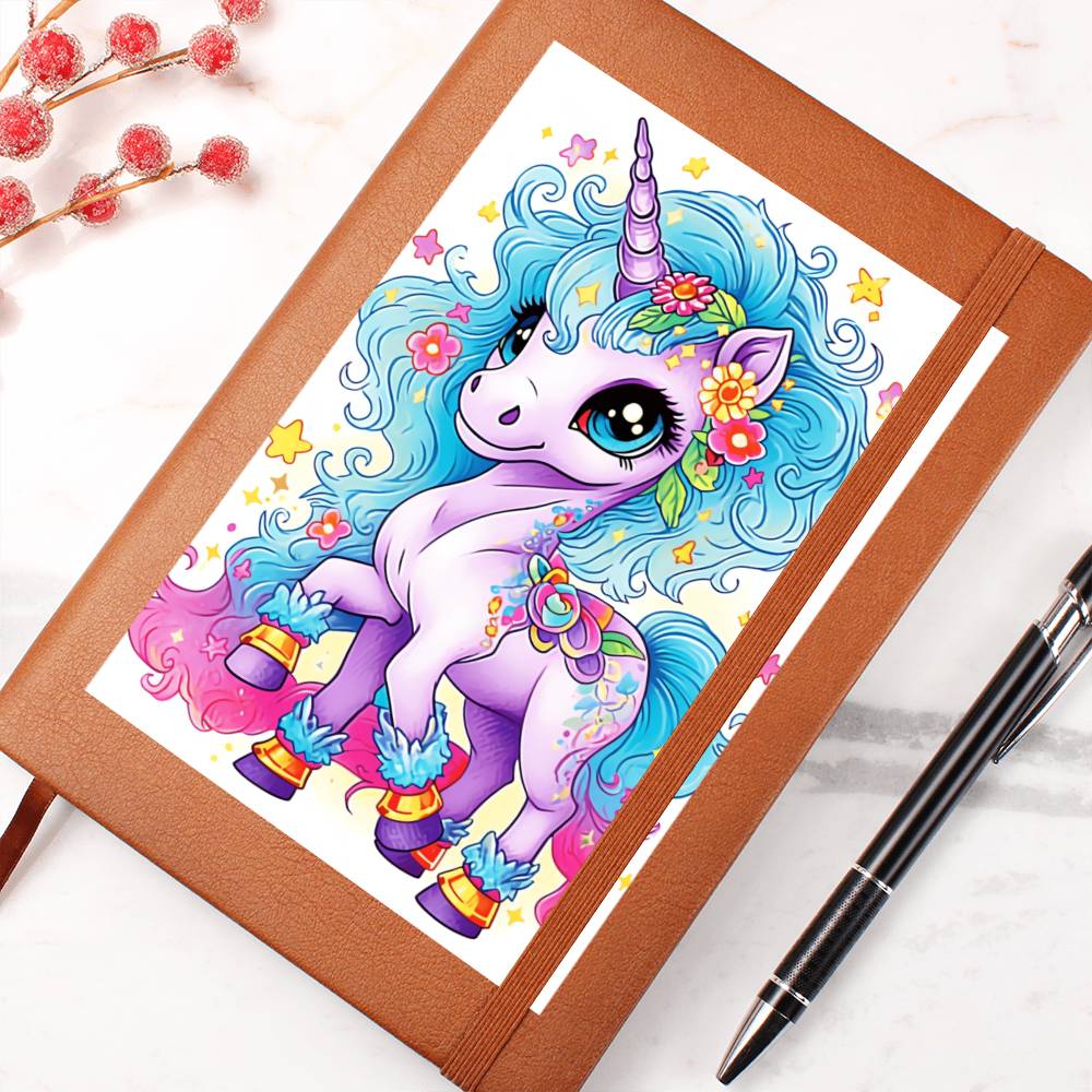 Cute Unicorn 037 - Vegan Leather Journal