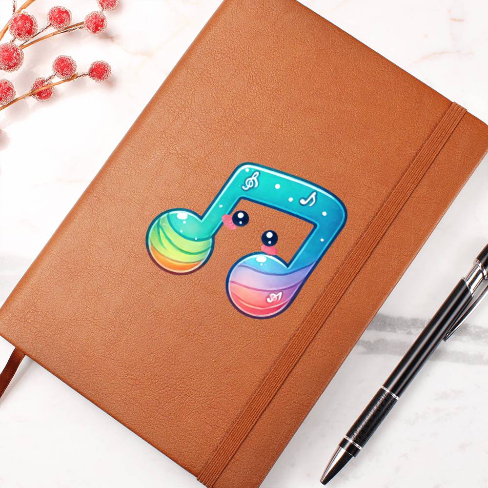 Cute Back to School Sticker 011 - Vegan Leather Journal