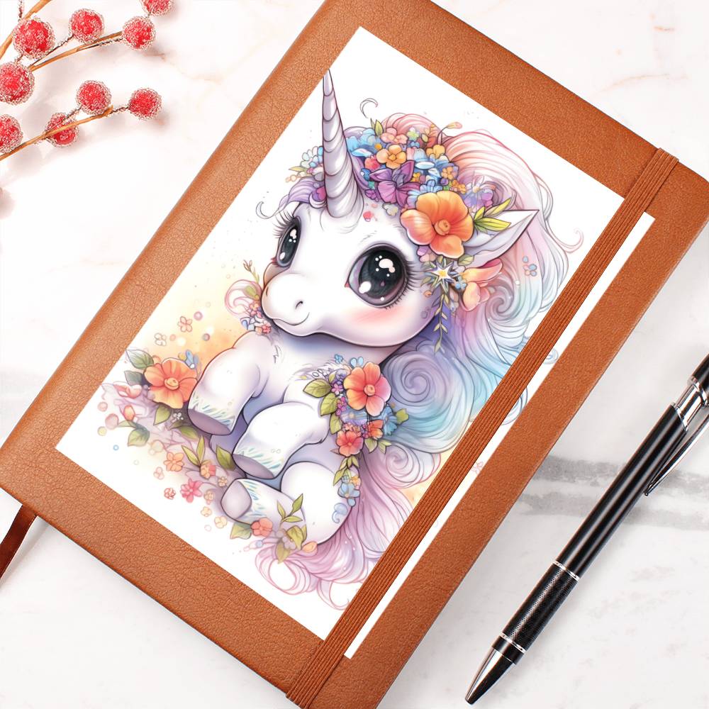 Cute Unicorn 092 - Vegan Leather Journal