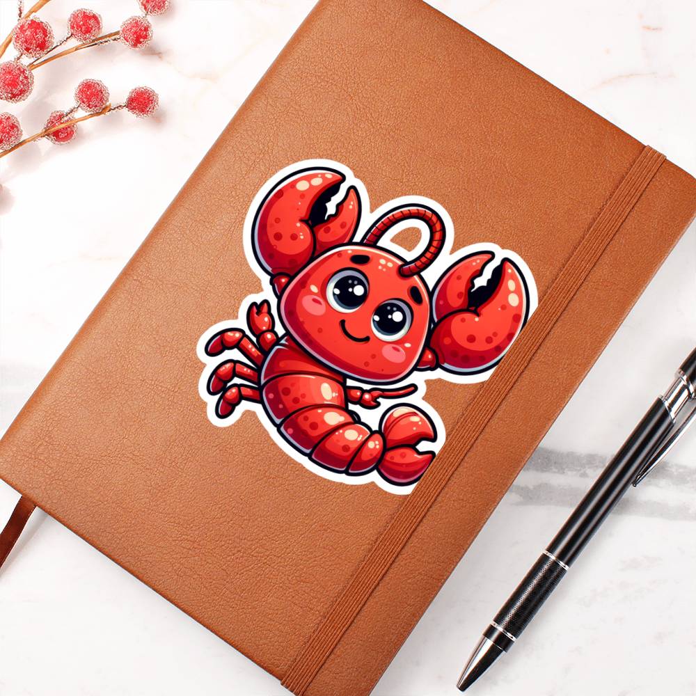 Cute Lobster sticker 88 - Vegan Leather Journal