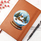 Watercolor Christmas Snow Globe 016 - Vegan Leather Journal
