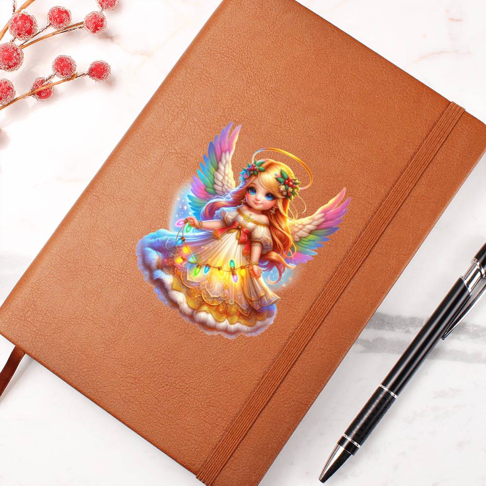 Cute Christmas Angel 005 - Vegan Leather Journal