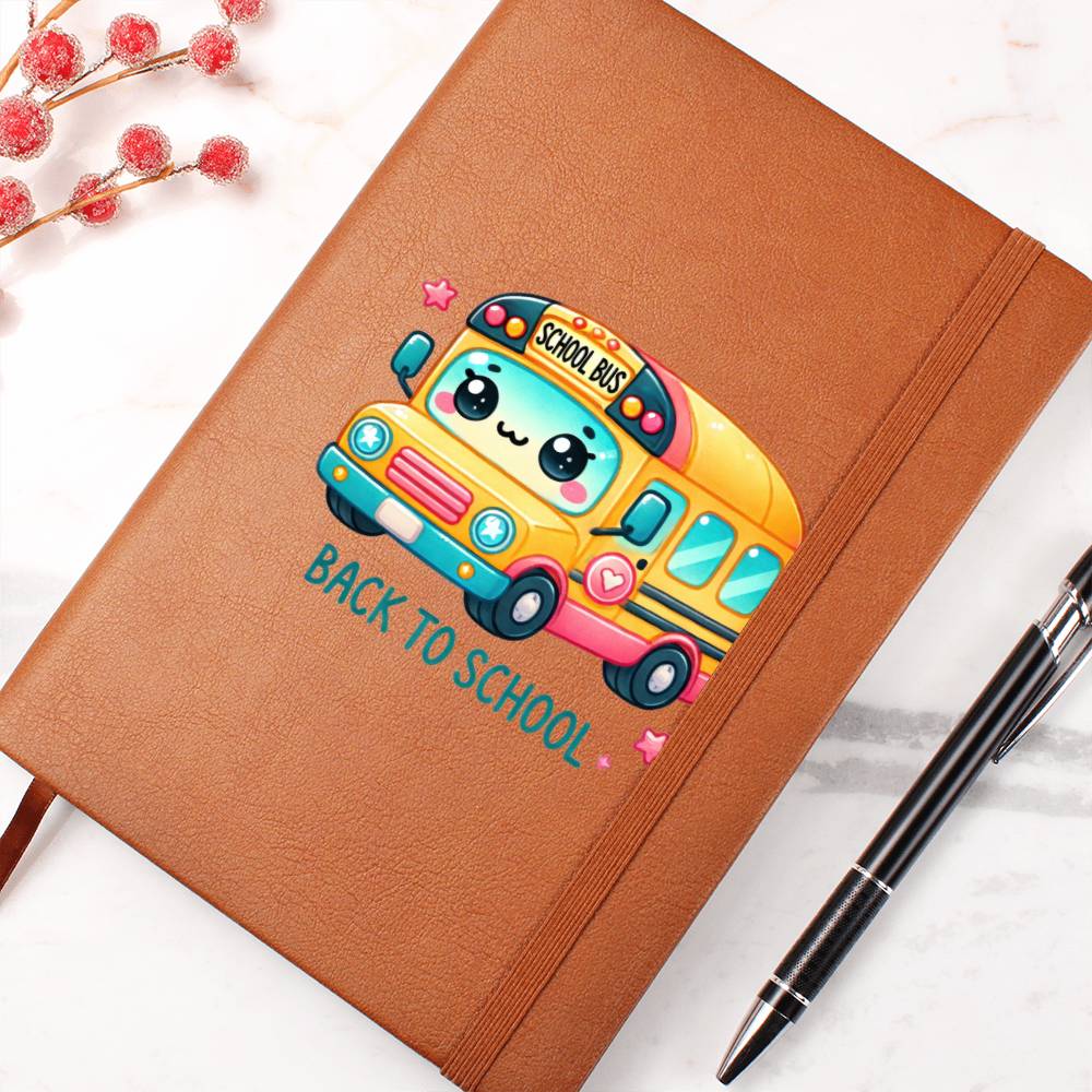 Cute Back to School Sticker 106 - Vegan Leather Journal