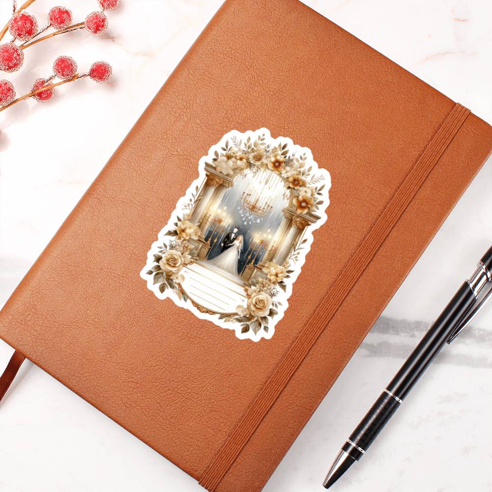 Luxury Wedding Decor Sticker 032 - Vegan Leather Journal