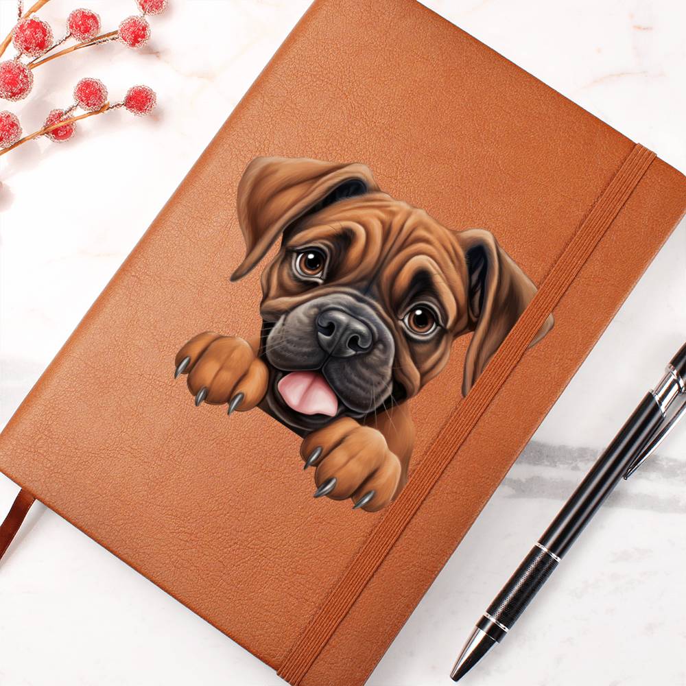 Boxer Peeking - Vegan Leather Journal