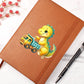 Colorful Baby Dinosaur 106 - Vegan Leather Journal