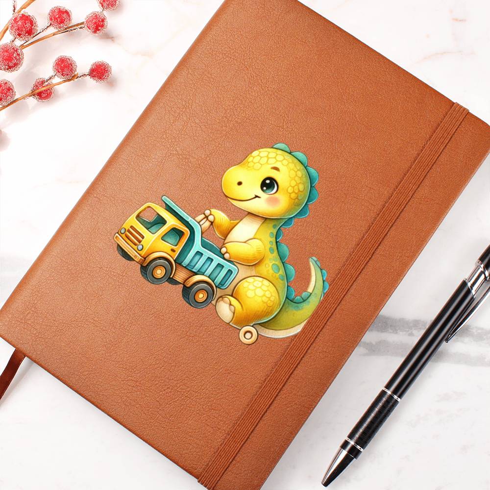 Colorful Baby Dinosaur 106 - Vegan Leather Journal
