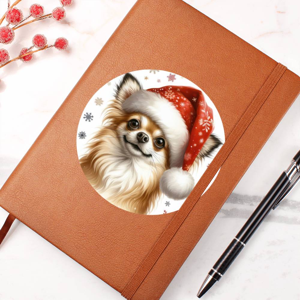 Christmas Dog - Chihuahua - Vegan Leather Journal