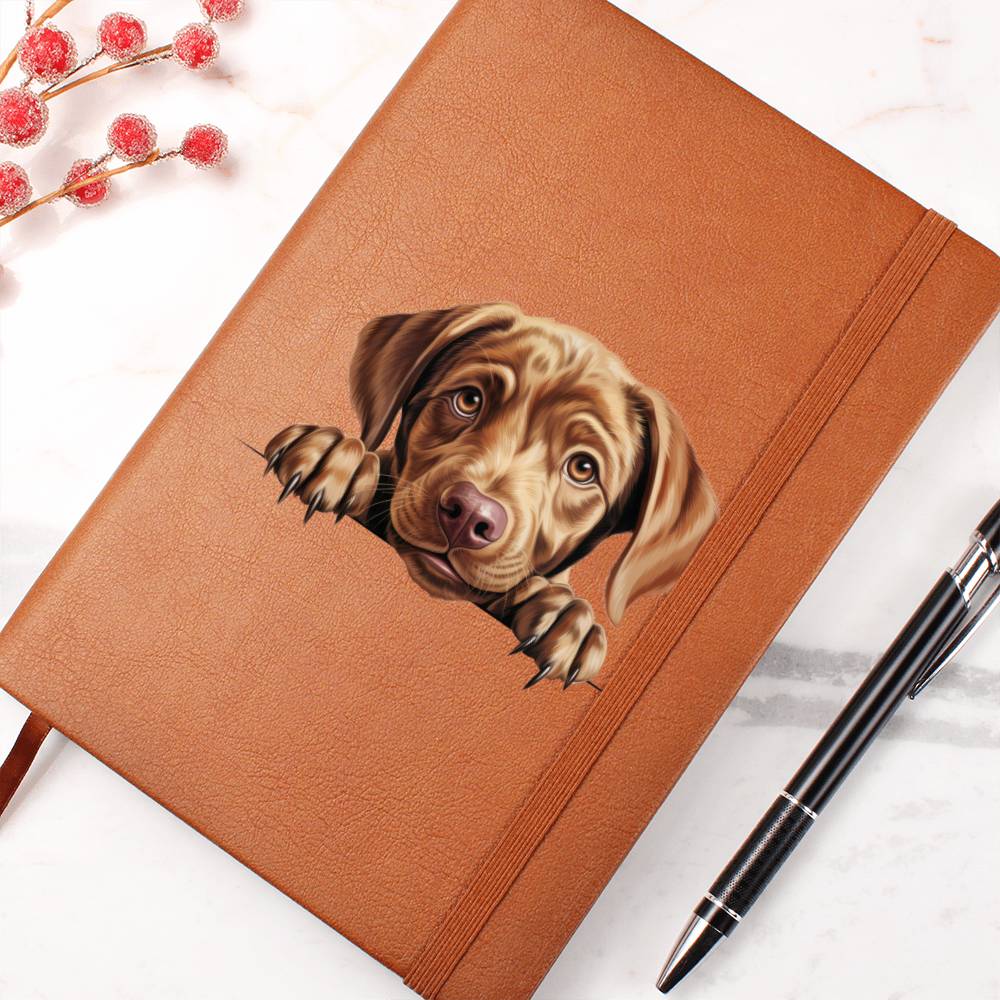 Labrador Retriever Peeking - Vegan Leather Journal