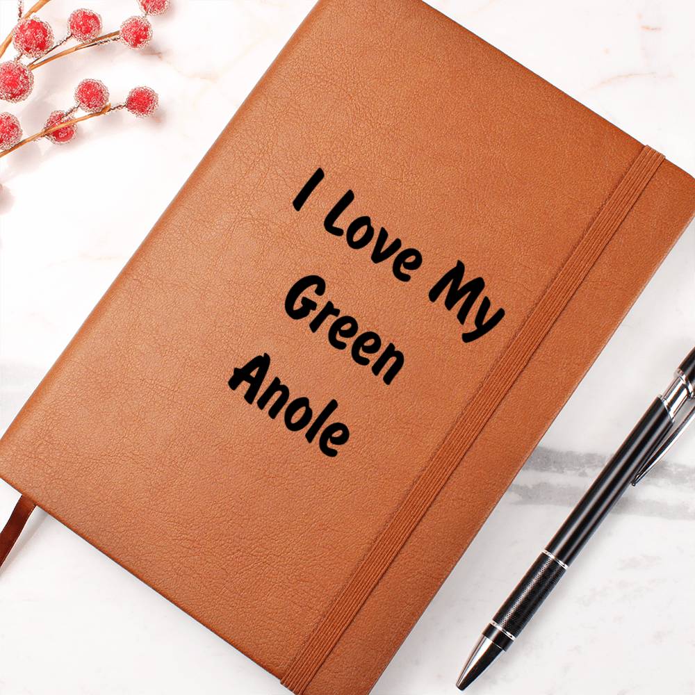 Love My Green Anole - Vegan Leather Journal