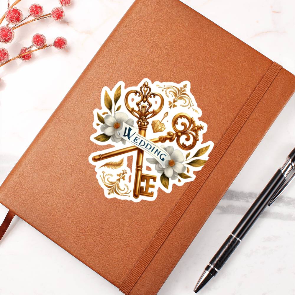 Luxury Wedding Decor Sticker 063 - Vegan Leather Journal