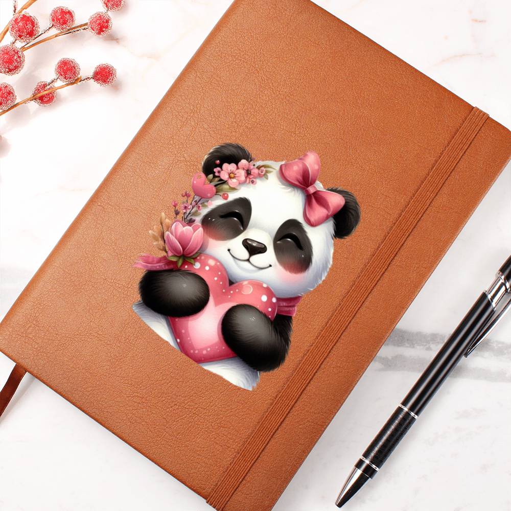 Valentine's Day Panda 013 - Vegan Leather Journal