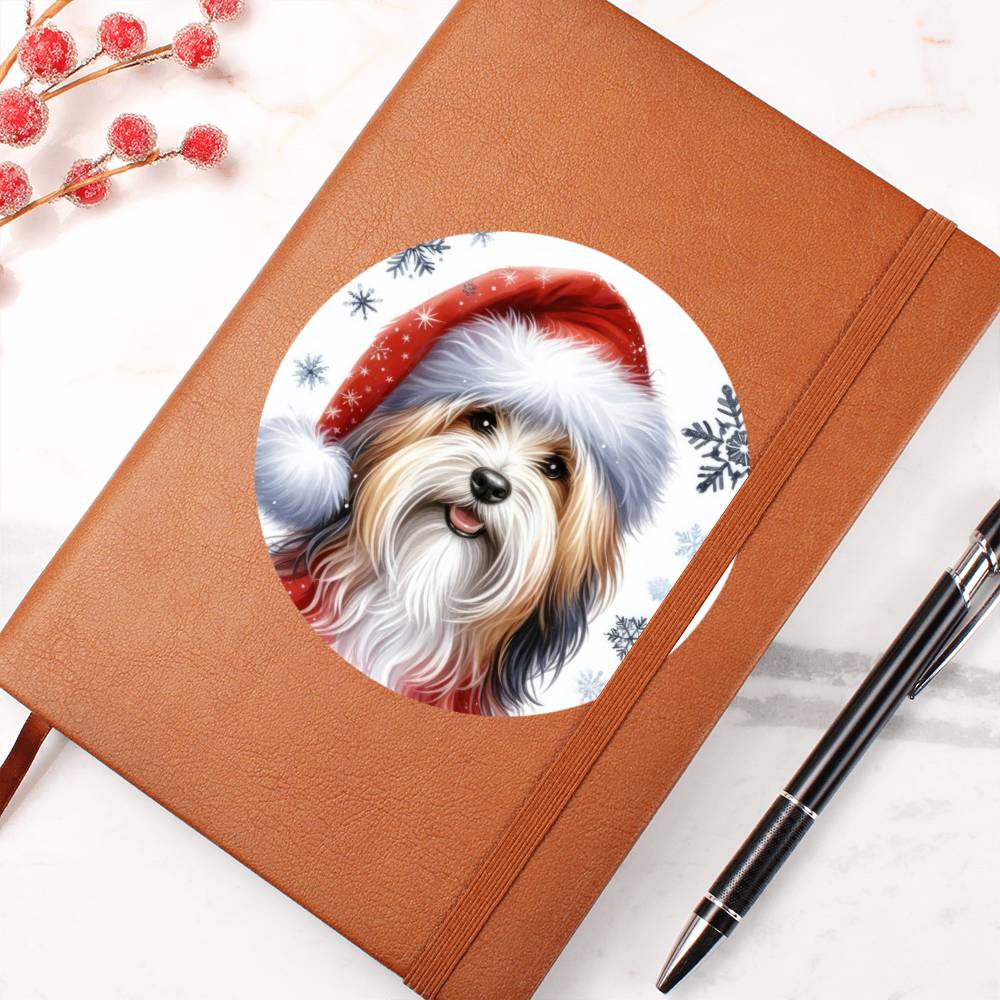 Christmas Dog - Havanese - Vegan Leather Journal