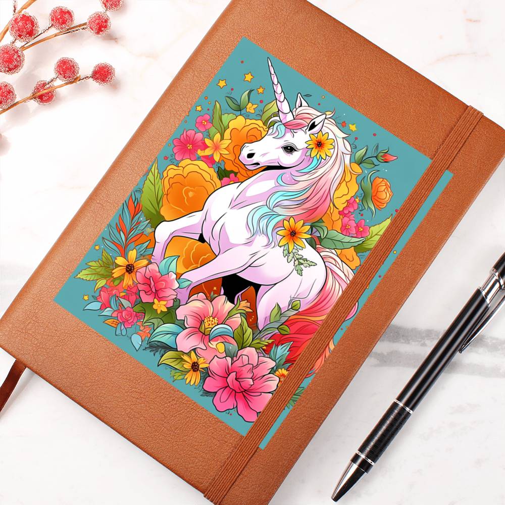Cute Unicorn 046 - Vegan Leather Journal