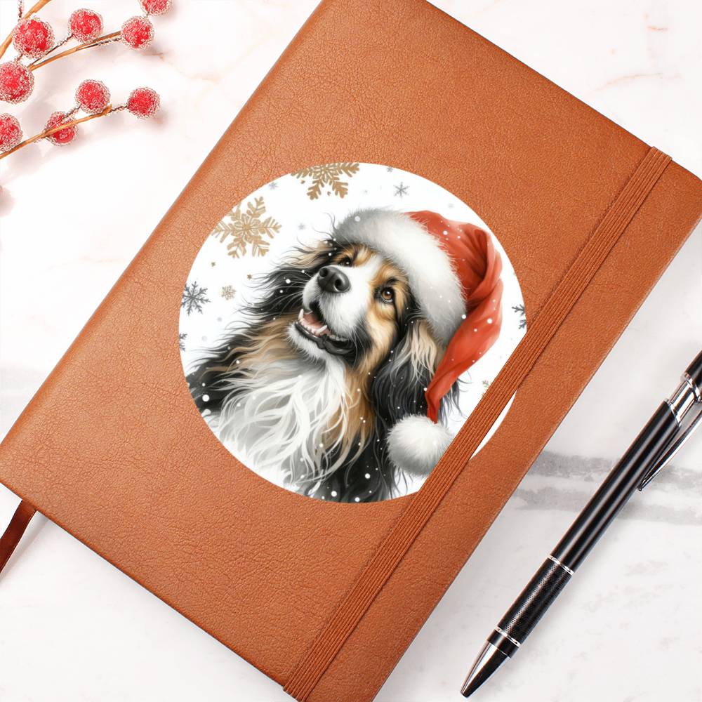 Christmas Dog - Barbet - Vegan Leather Journal