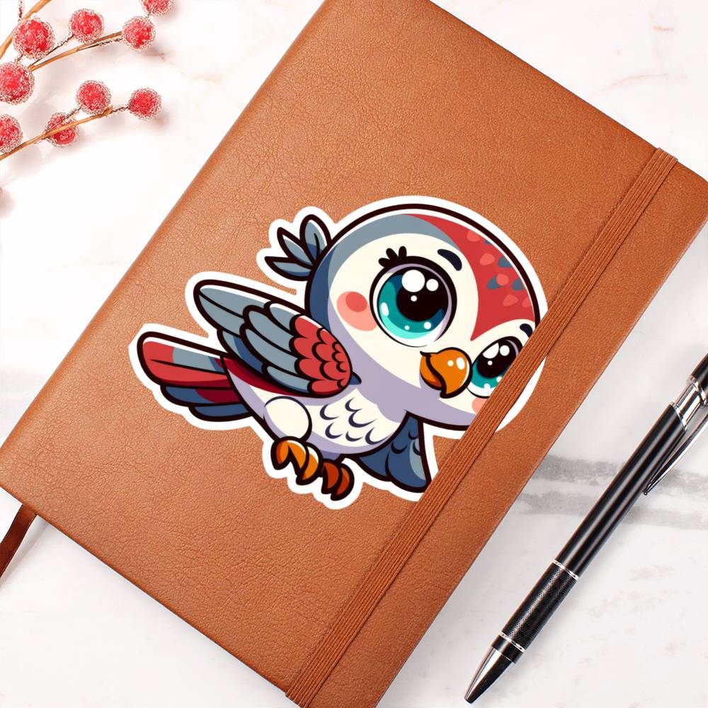 Cute Falcon sticker 50 - Vegan Leather Journal
