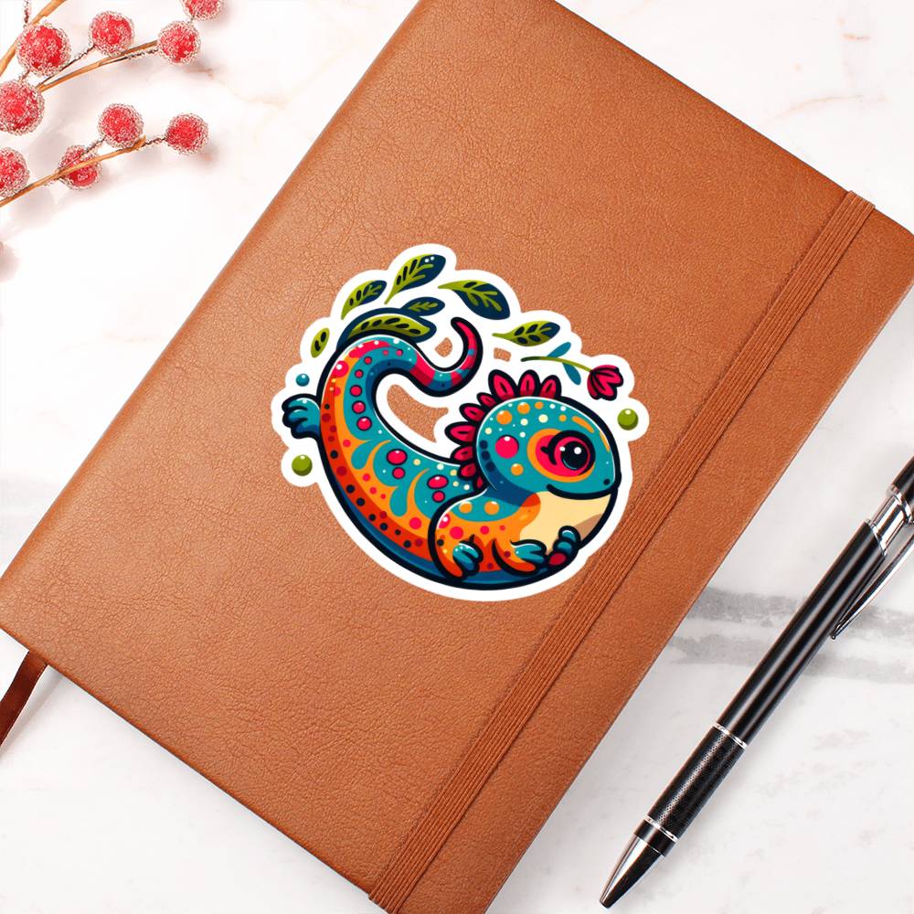 Cute Salamander sticker 151 - Vegan Leather Journal