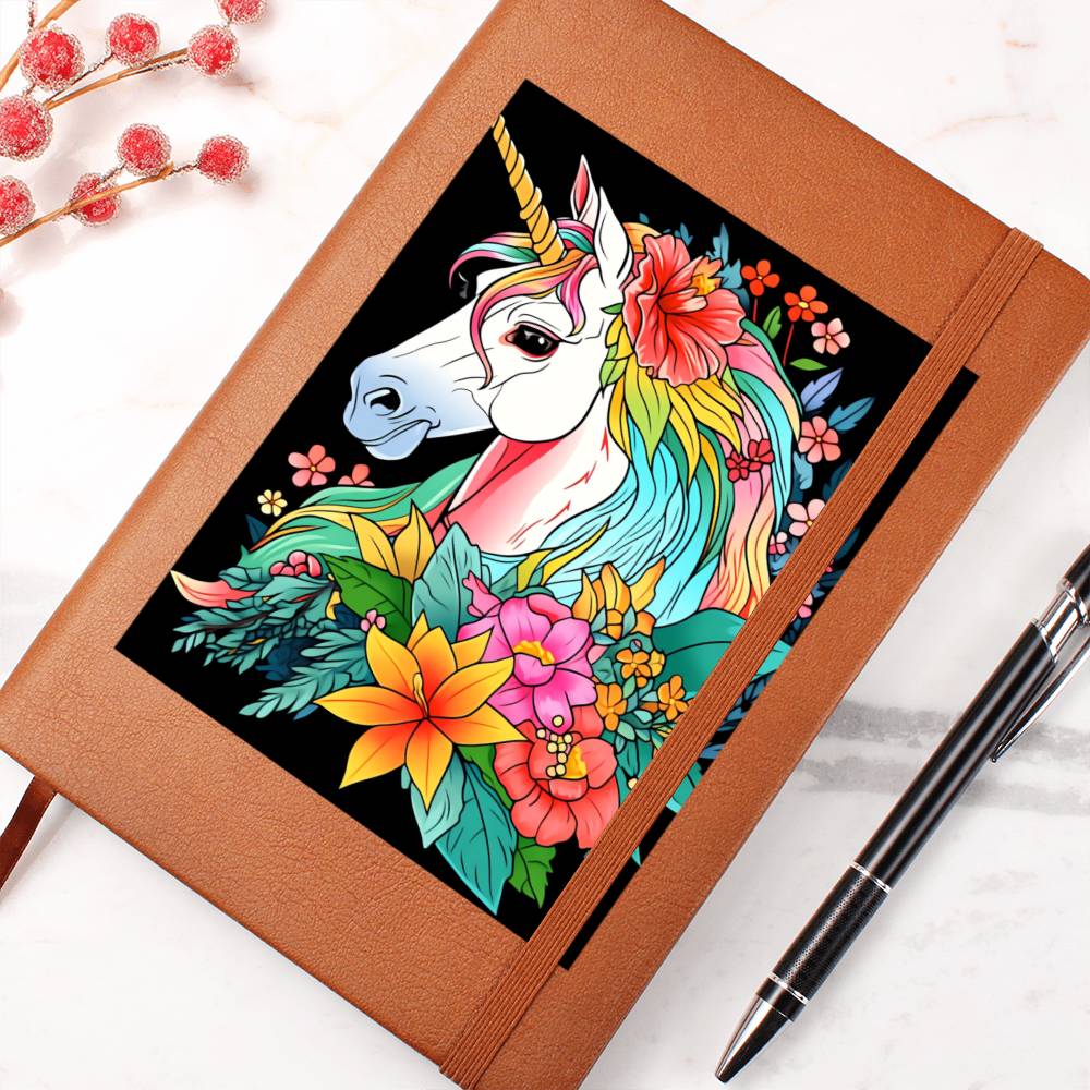 Cute Unicorn 017 - Vegan Leather Journal