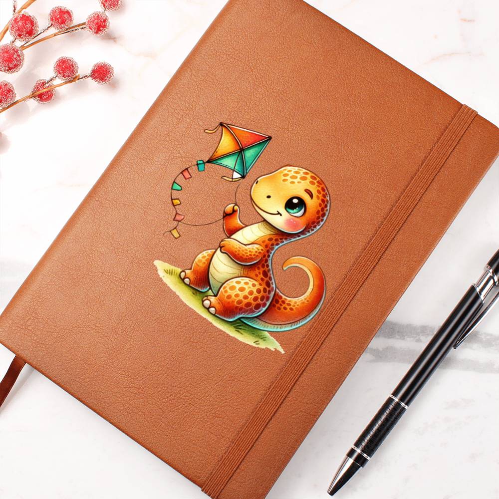 Colorful Baby Dinosaur 096 - Vegan Leather Journal