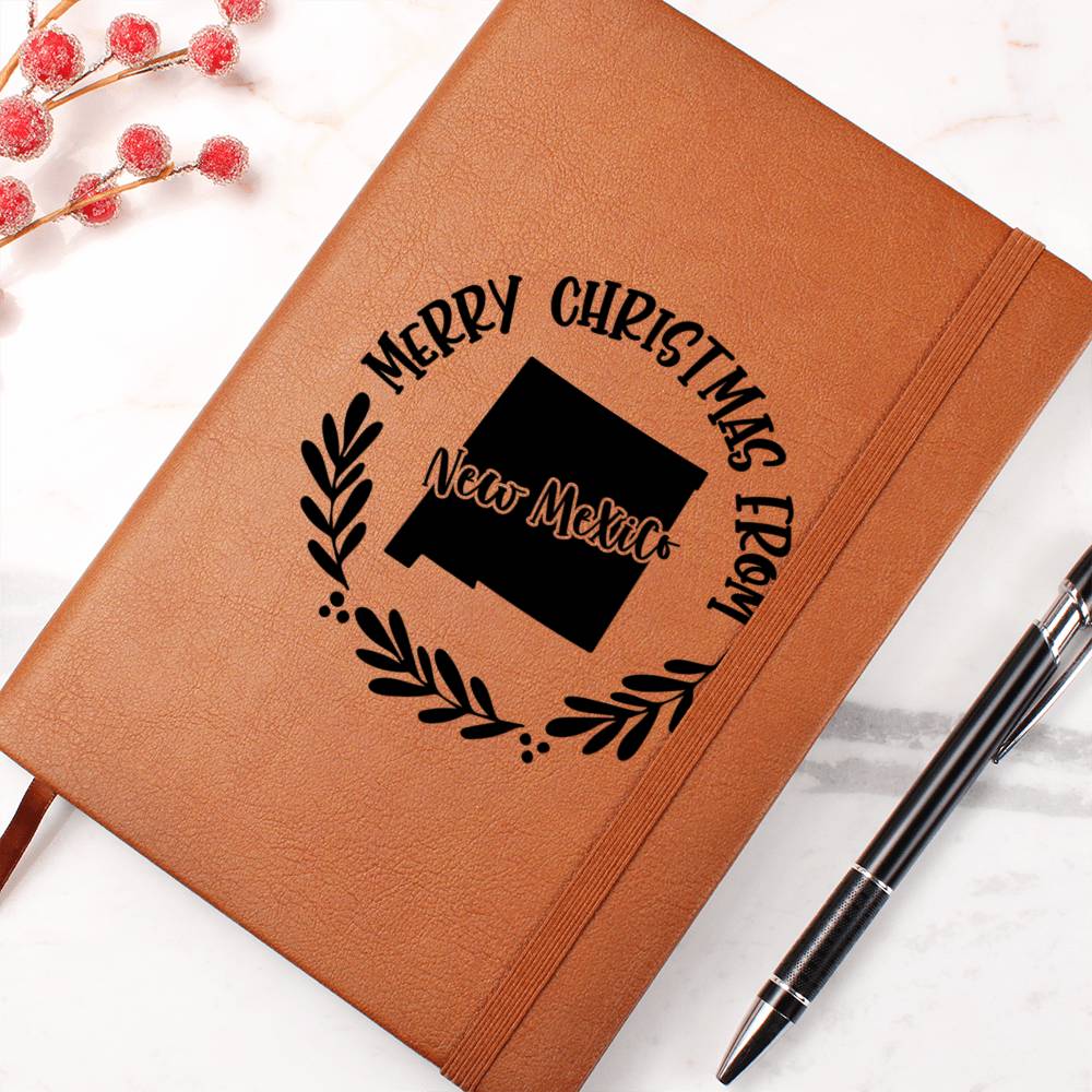 Merry Christmas From New Mexico - Vegan Leather Journal