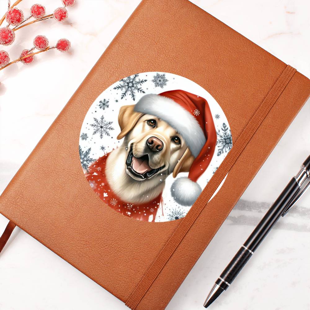 Christmas Dog - Labrador Bulldog  - Vegan Leather Journal