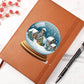 Watercolor Christmas Snow Globe 037 - Vegan Leather Journal