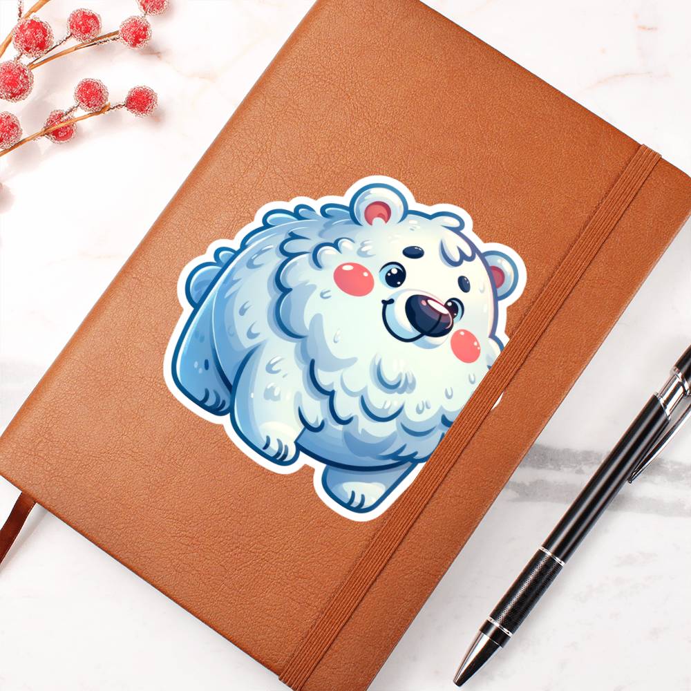 Cute Polar bear sticker 129 - Vegan Leather Journal