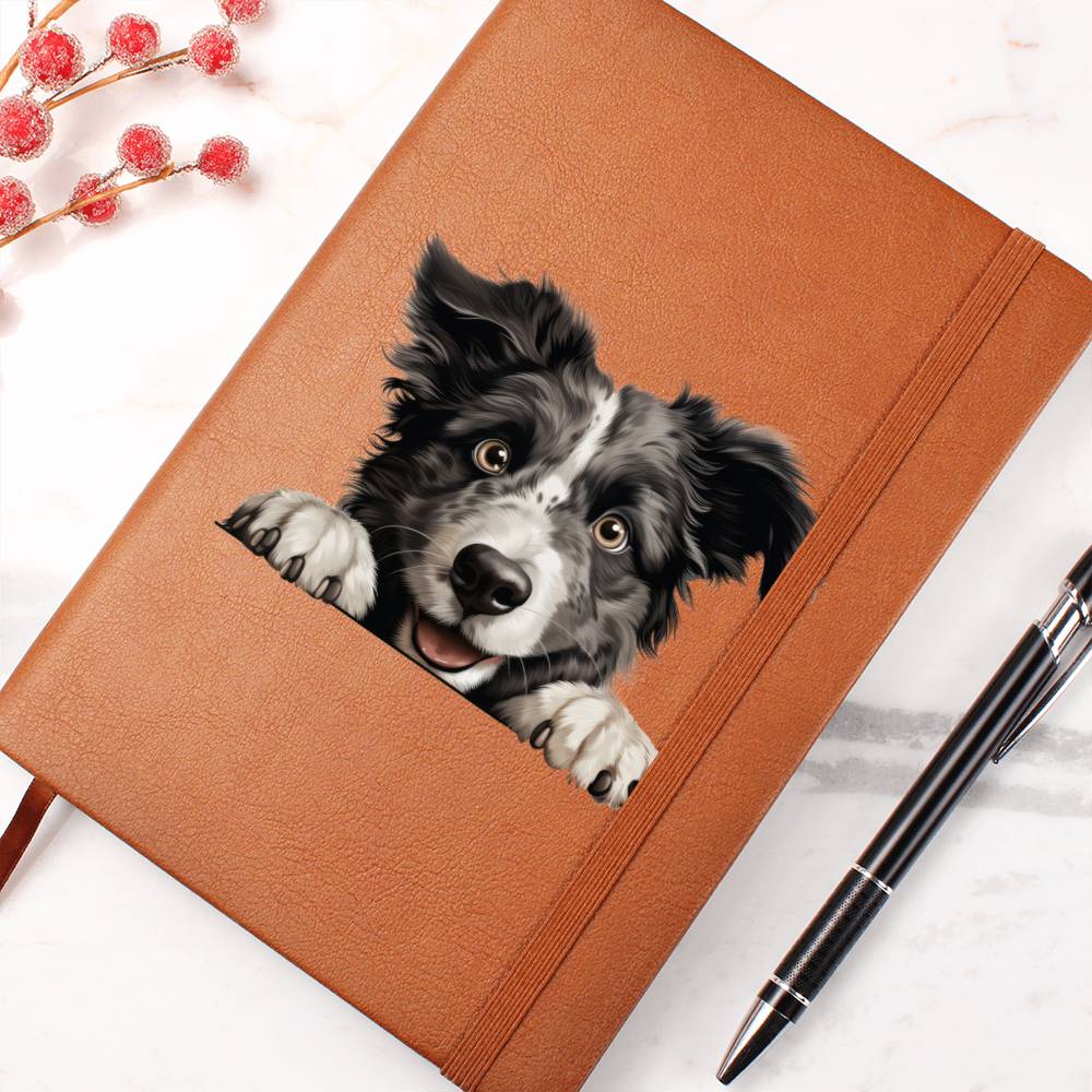 Croatian Sheepdog Peeking - Vegan Leather Journal