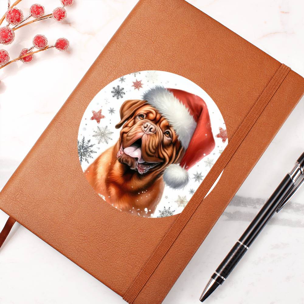 Christmas Dog - Dogue de Bordeaux - Vegan Leather Journal