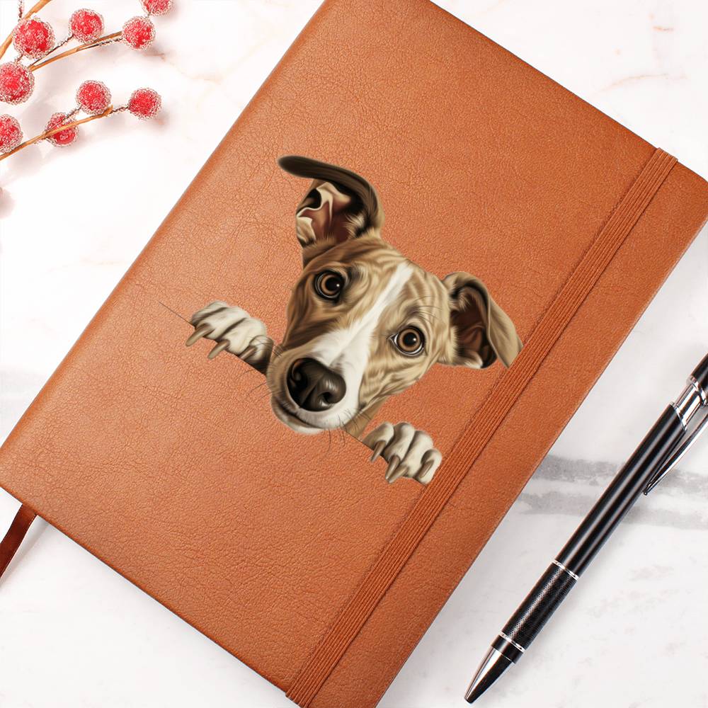 Whippet Peeking - Vegan Leather Journal