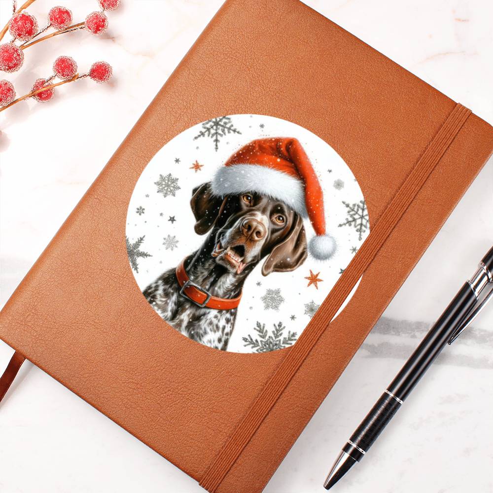 Christmas Dog - German Shorthaired Pointer - Vegan Leather Journal