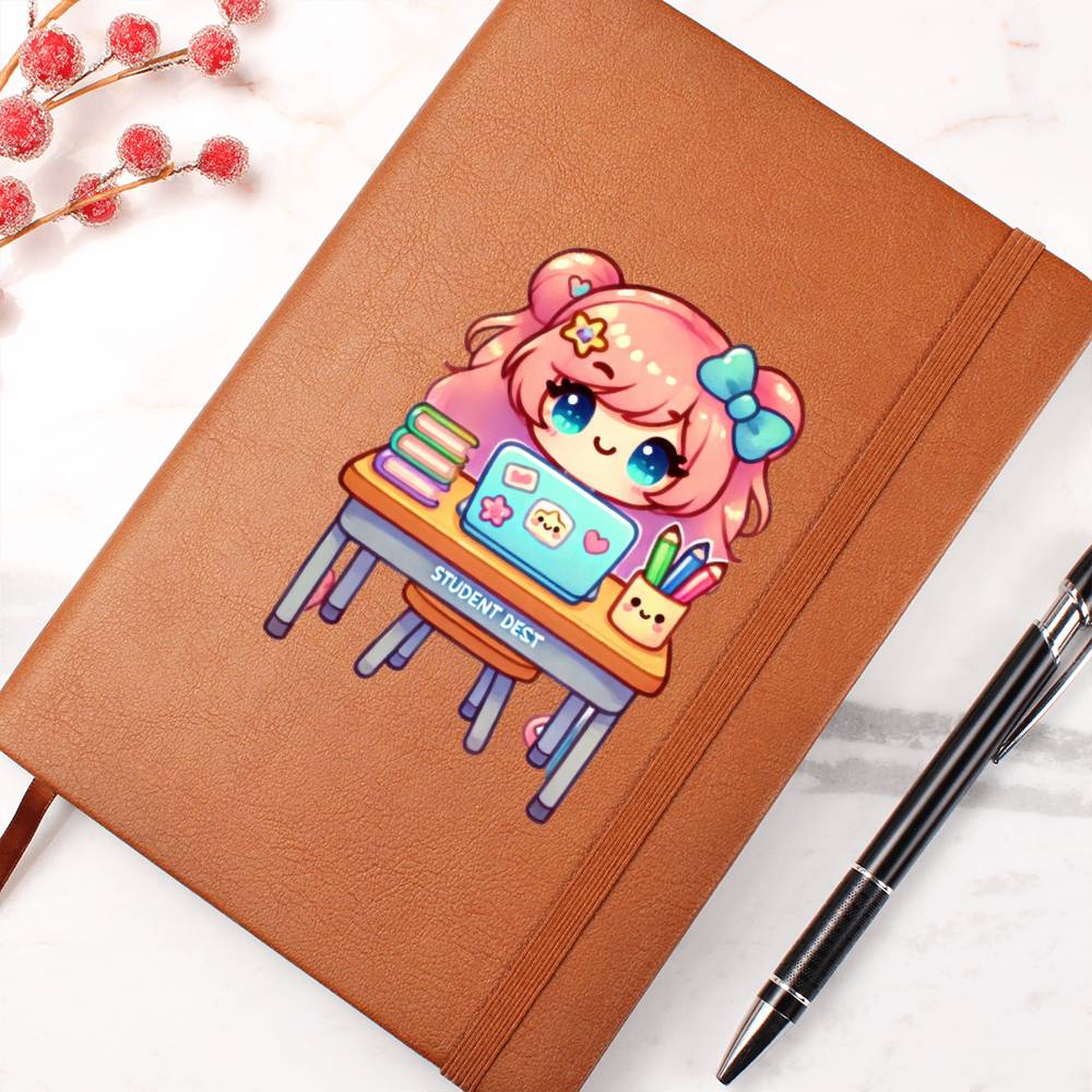 Cute Back to School Sticker 087 - Vegan Leather Journal