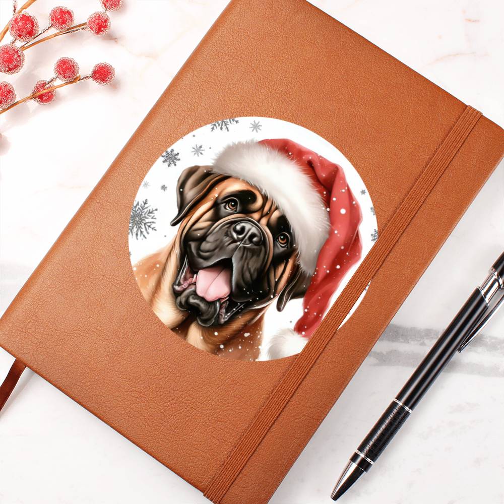 Christmas Dog - Mastiff - Vegan Leather Journal