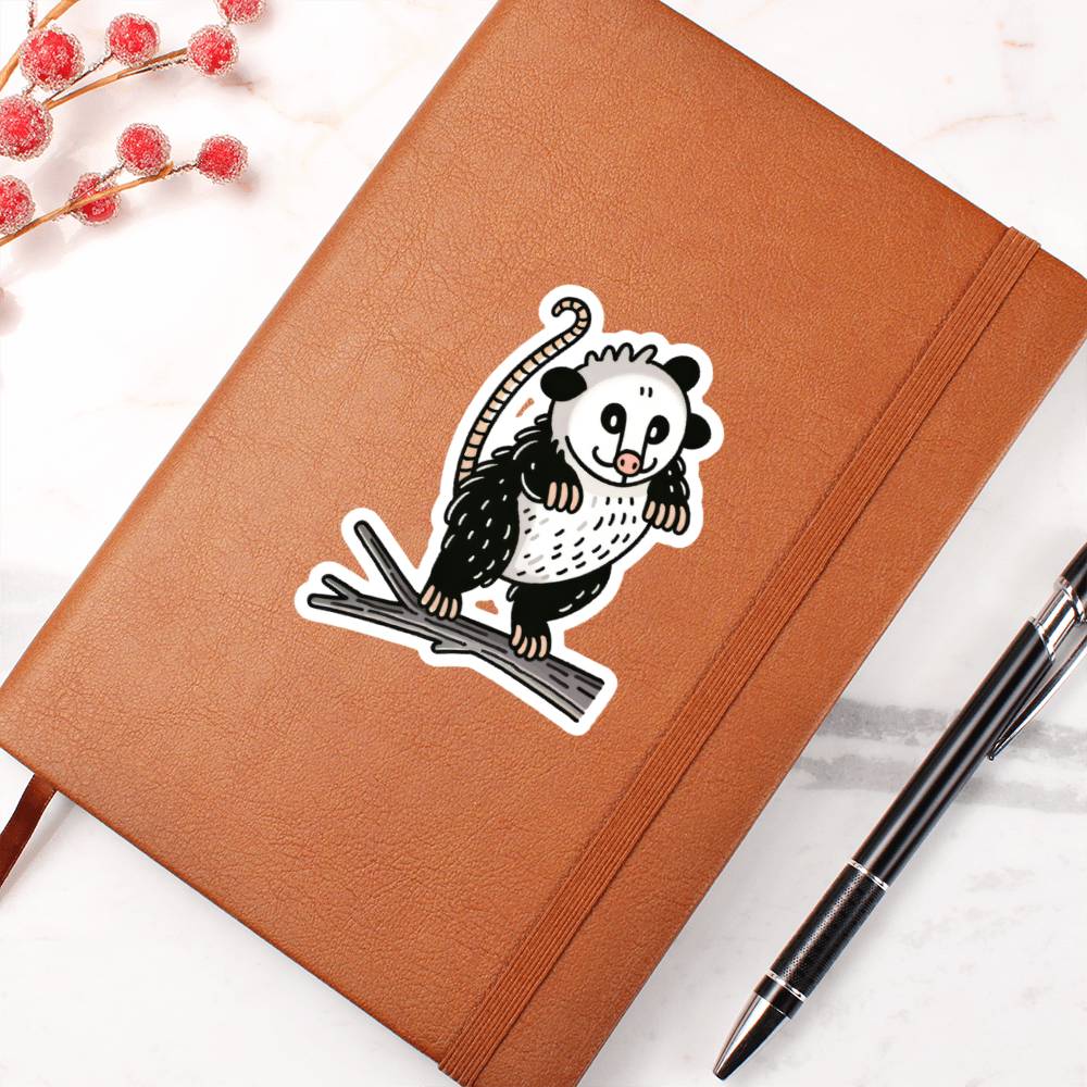 Cute Opossum sticker 108 - Vegan Leather Journal