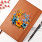 Floral Flower Wreath 001 - Vegan Leather Journal