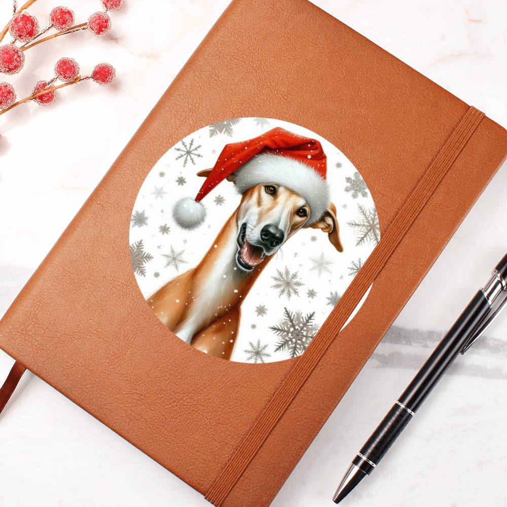 Christmas Dog - Azawakh - Vegan Leather Journal