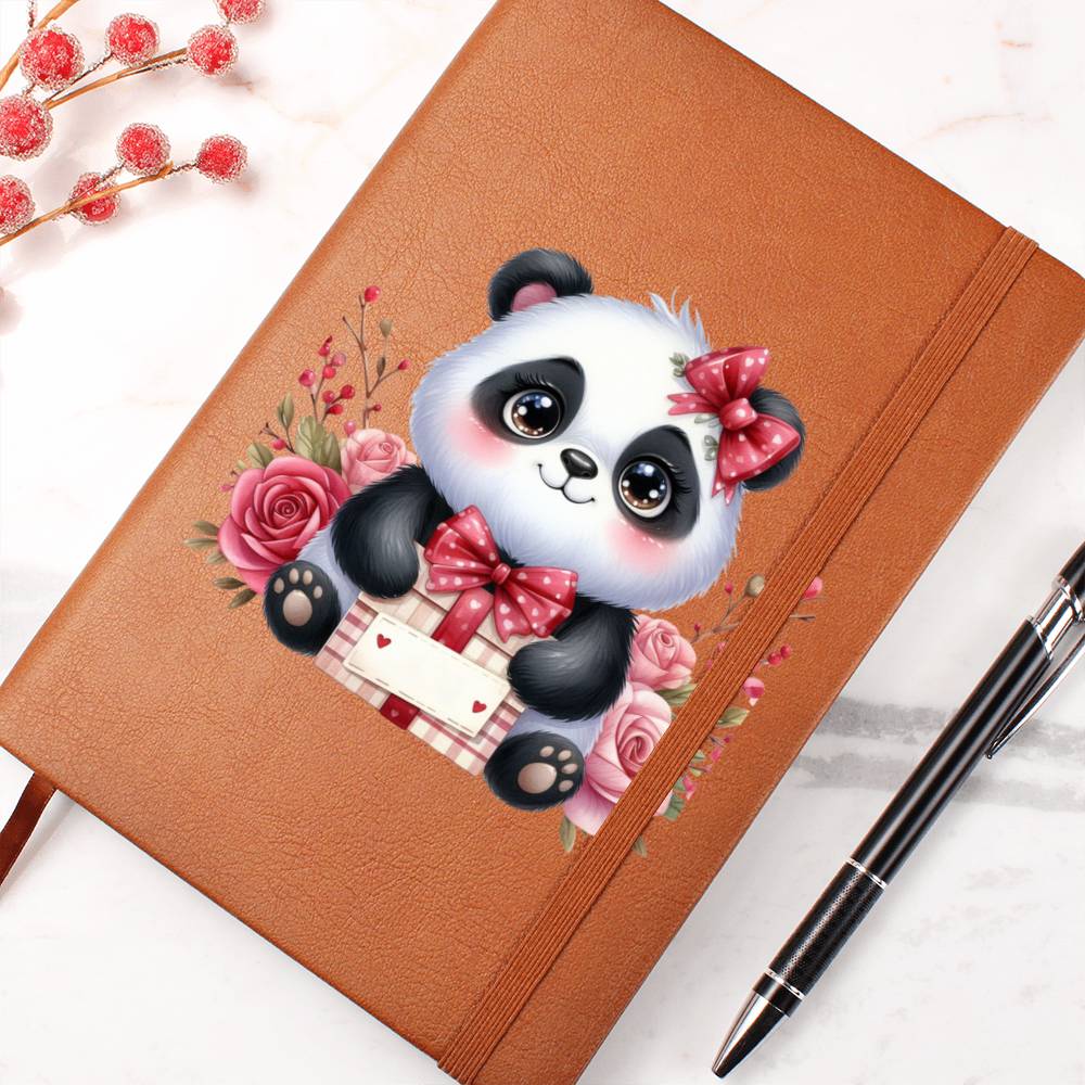 Valentine's Day Panda 009 - Vegan Leather Journal