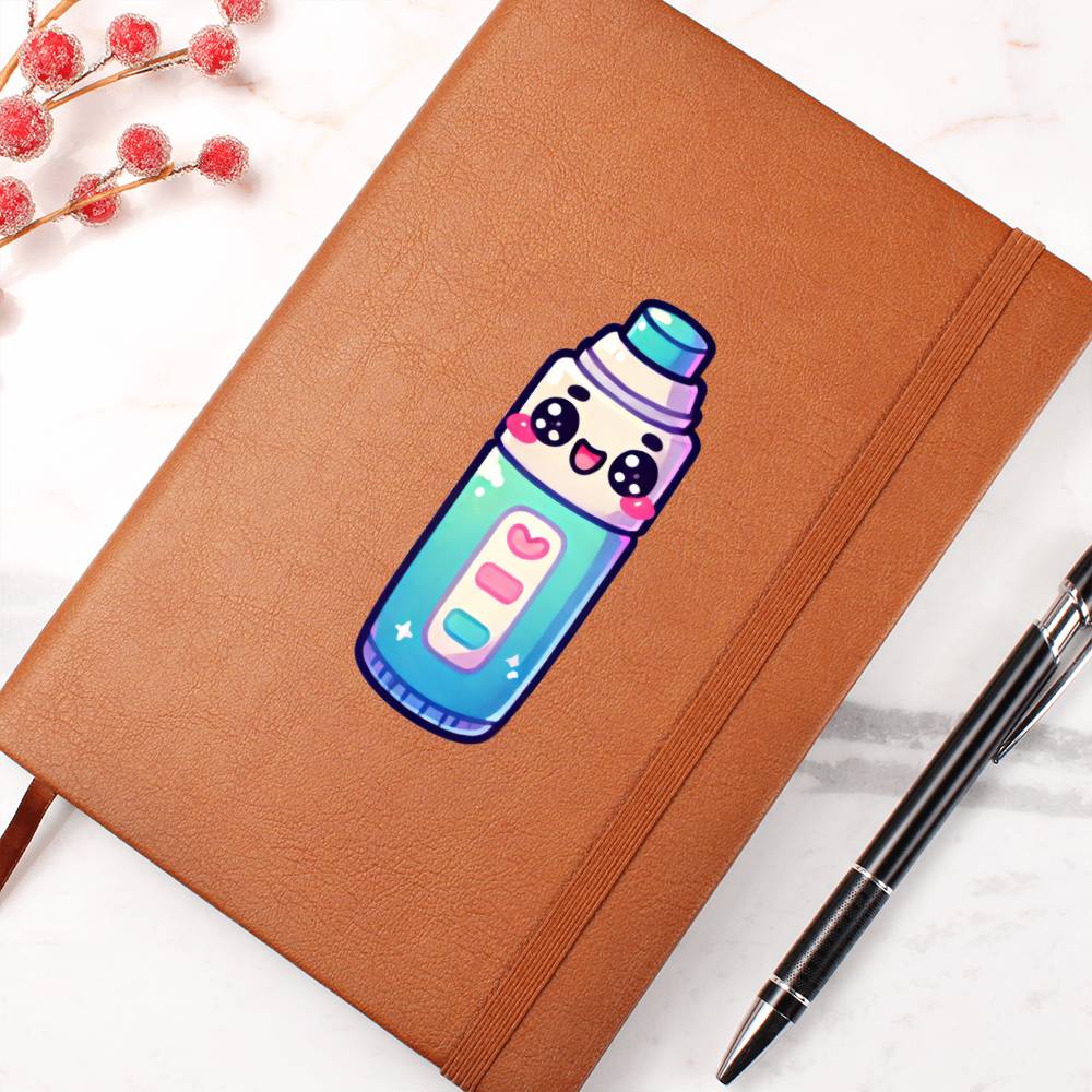 Cute Back to School Sticker 093 - Vegan Leather Journal