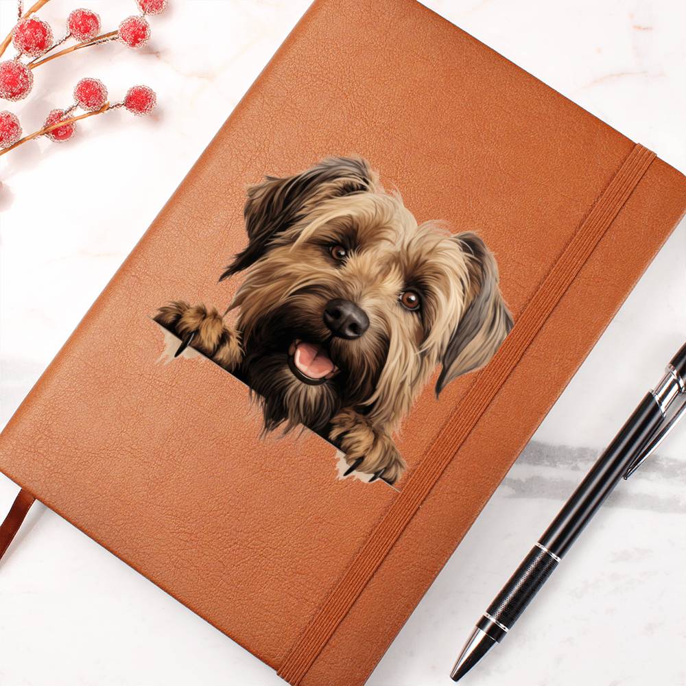 Briard Peeking - Vegan Leather Journal